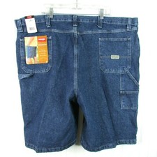 NWT Wrangler HERO Carpenter Shorts Loose Fit Men's 48 Blue Denim Hits At Knee