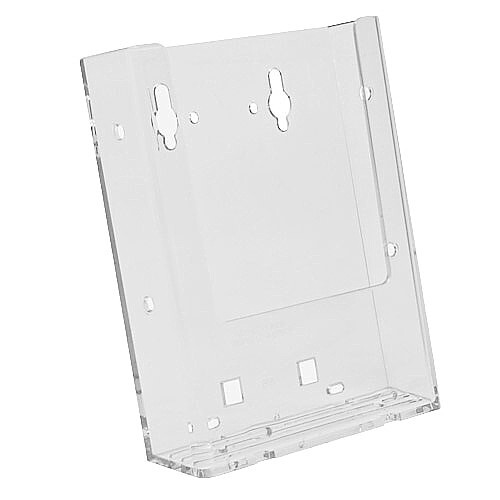 Clear Wall Mount Bi-Fold Literature Holder for Half Page 6"W Brochures for WALL
