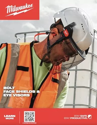 Milwaukee BOLT Full Face Shield, Clear, Compatible Safety Helmets & Hard Hats... - Picture 6 of 7