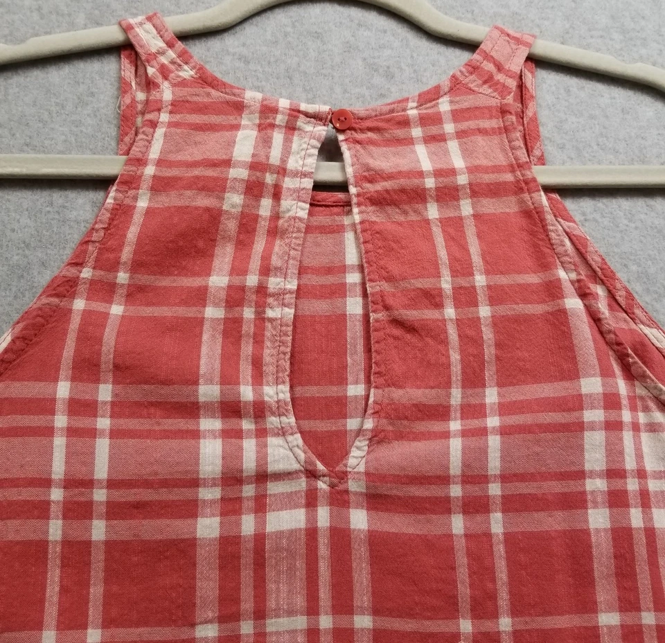 Blusa sin mangas Old Navy para mujer pequeña S rosa blanca a cuadros ligera Foto 4 de 4