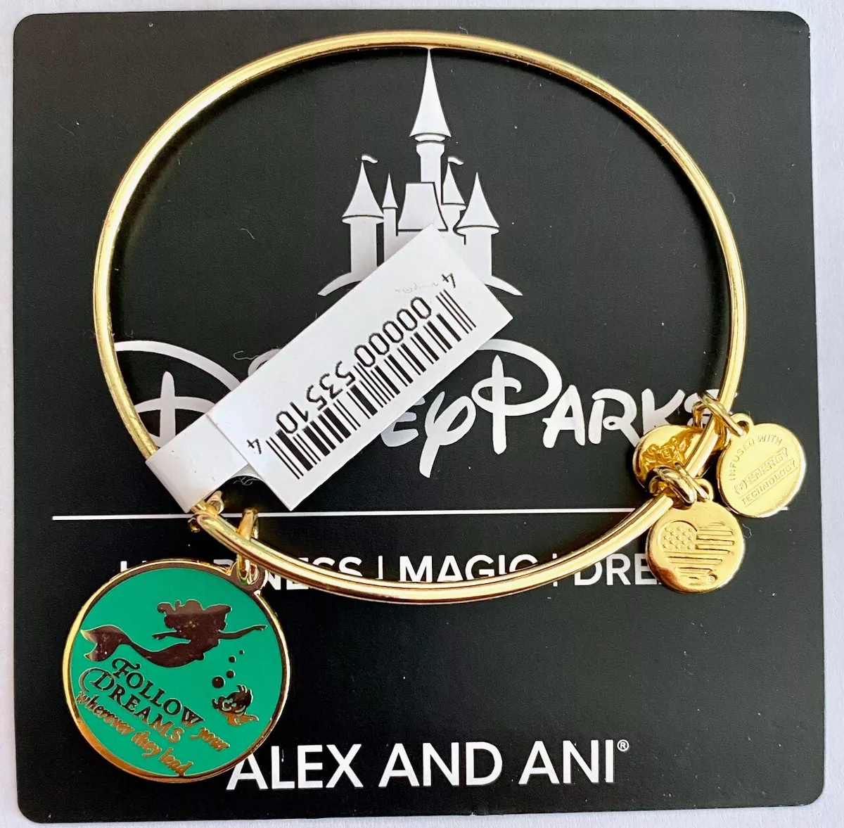 New Disney Parks Alex And Ani Ariel Follow Your Dreams Enamel Gold