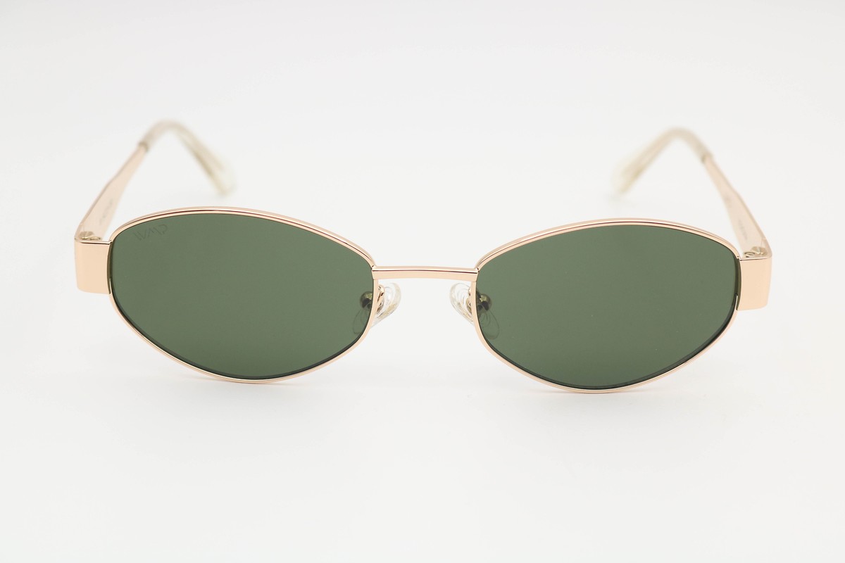 Wmp Verona Gold/Green Oval Sunglasses 54-21-150 | eBay