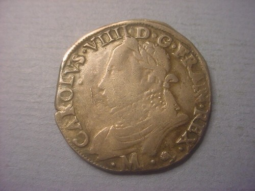 France Henry III Testone Toulouse Mint 1575 Portrait of Chales IX #9254 - Picture 2 of 2