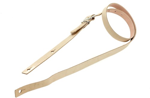 3/4" Wide Beige Tanned Saddle Leather Buckle Guitar Strap - Imagen 2 de 5