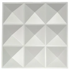 3D Wall Panel - Pyramid - White - Acoustic Diffuser Panel - Acoustic Diffusion