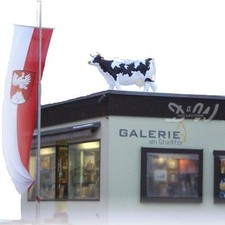 DEKO ALM KUH  lebensgroß schwarz weiß GFK Garten Tier Figur COW WERBEFIGUR D&W