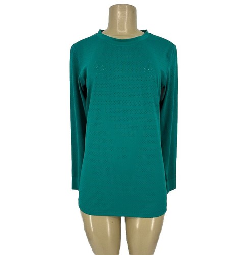 Zyia Active Medium Women Chill Tee Long Sleeve Athletic Perforated Shirt 27-1