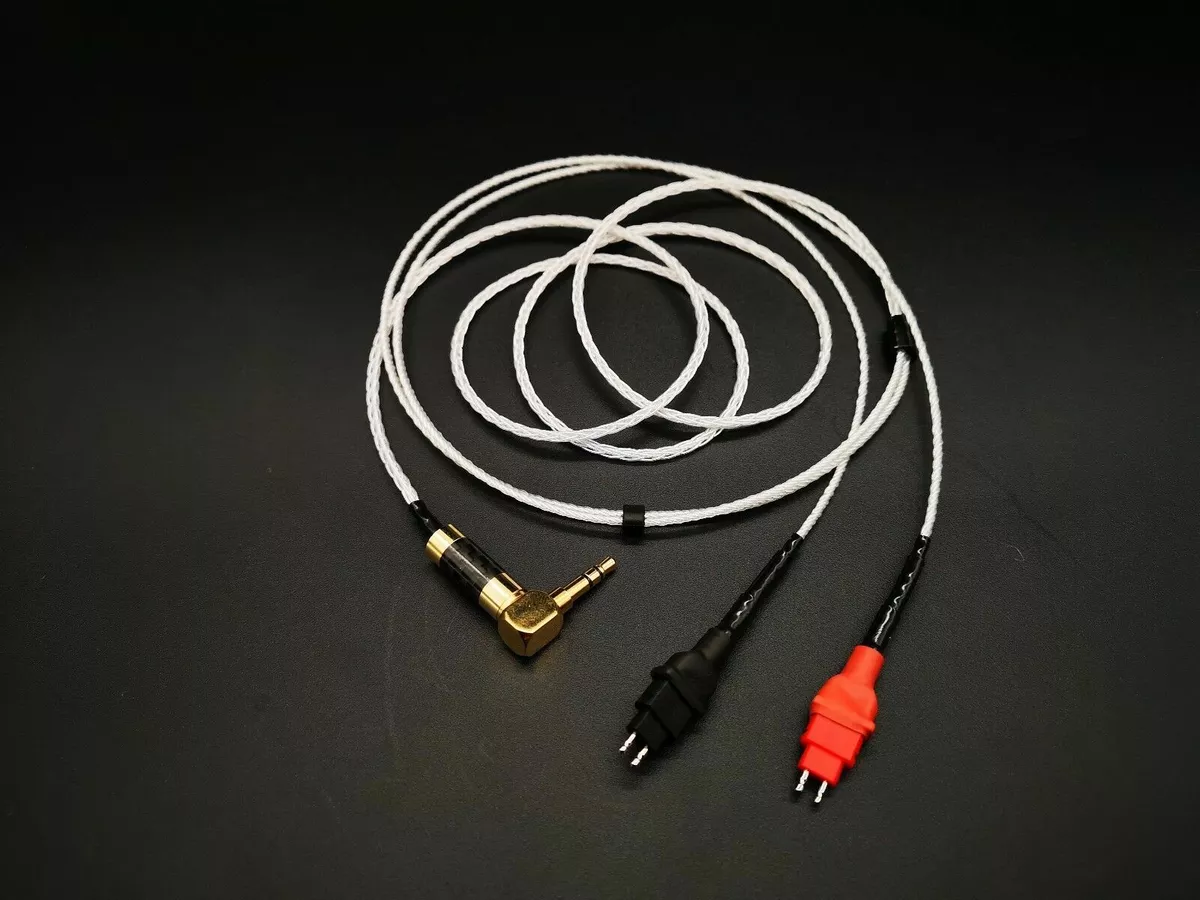 Cable for Sennheiser HD650 HD600 HD580 HD414 Carbon Fiber 3.5mm Plug OCC Silver