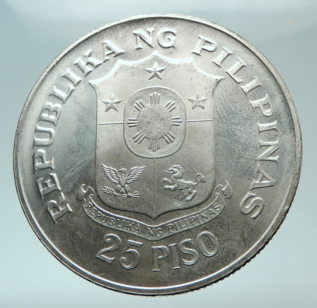 1974 PHILIPPINES Central Bank Anniversary Genuine Silver 25