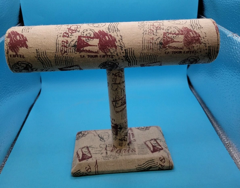 Single Bar Jewelry/Bracelet Stand 9"x7" Linen w France French Postcard Motif - Image 2 of 4