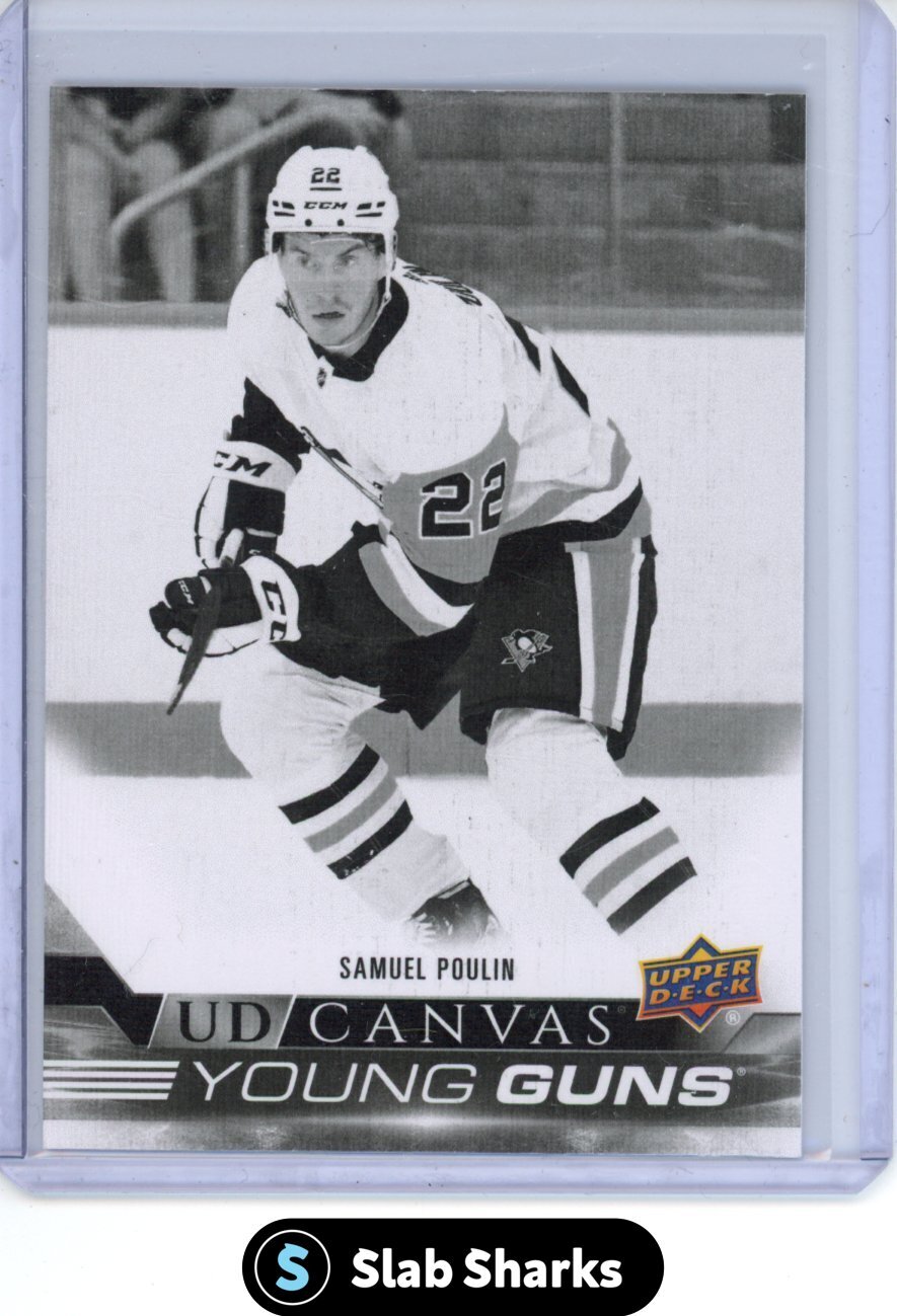 2022 UPPER DECK SAMUEL POULIN YOUNG GUNS UD CANVAS BLACK & WHITE ROOKIE #C213