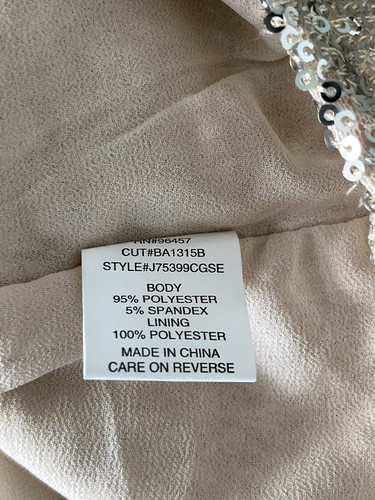 LOVE ON A HANGER Damenbluse gold Pailletten formell ärmellos gefüttert Stretch L neu mit Etikett - Bild 8 von 10