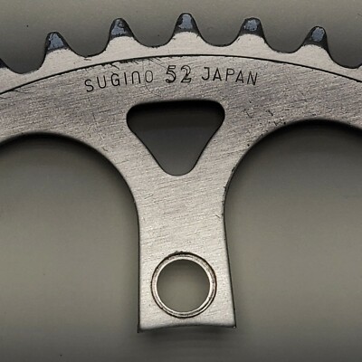 Pédalier Vintage Sugino 52T Argent - Plateau 110 BCD Pour Vélo - Fabriqué Au Japon
