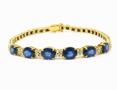 14k Bh Diamond Bracelet 32 Carat (ctw) Lab-Created Blue White