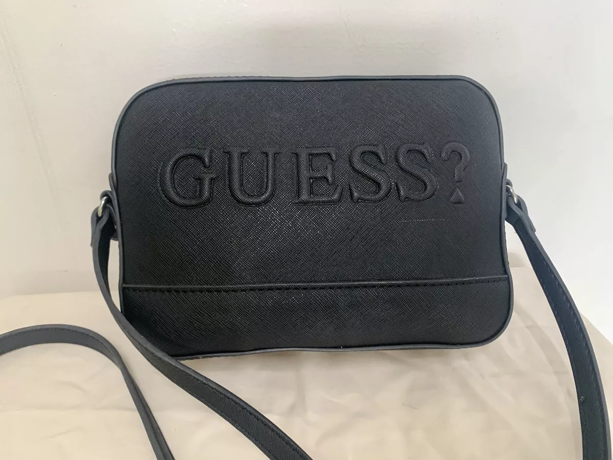 NEW GUESS Black Leather Crossbody Bag Zip eBay