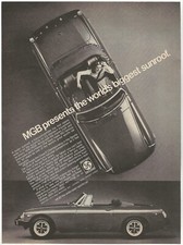 Vintage Print Ad MGB Convertible - The Worlds Biggest Sunroof - Sept 1976