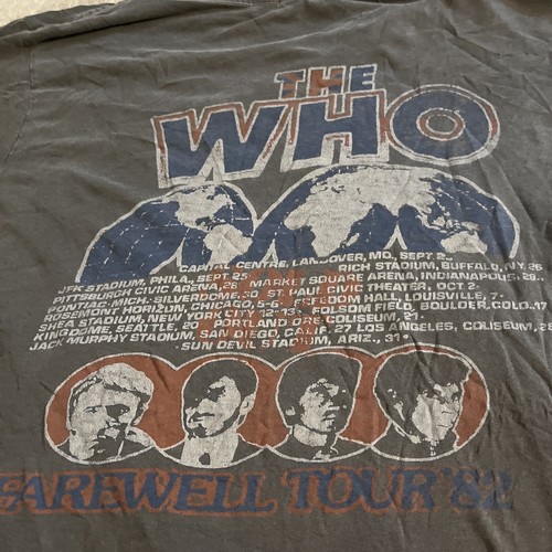 Junk Food The Who Band Tee Short Sleeve Grey T-Shirt Distressed Womens m USA - Picture 9 of 10