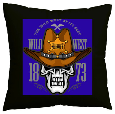 Kissenbezug THE WILD WEST AT ITS BEST WILD WEST SHERIFF COWBOY SK Schwarz 601951