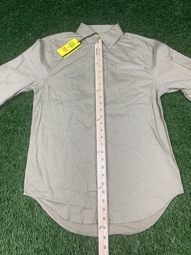 Camisa informal con botones Five Four para hombre diseñador pequeña bronceada con cremallera de bolsillo nueva con etiquetas H01 - Imagen 4 de 10