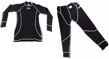 RACING UNDERWEAR RJS RACING SFI 3.3 FR UNDERGARMENT BLACK & WHITE STITCH 2X