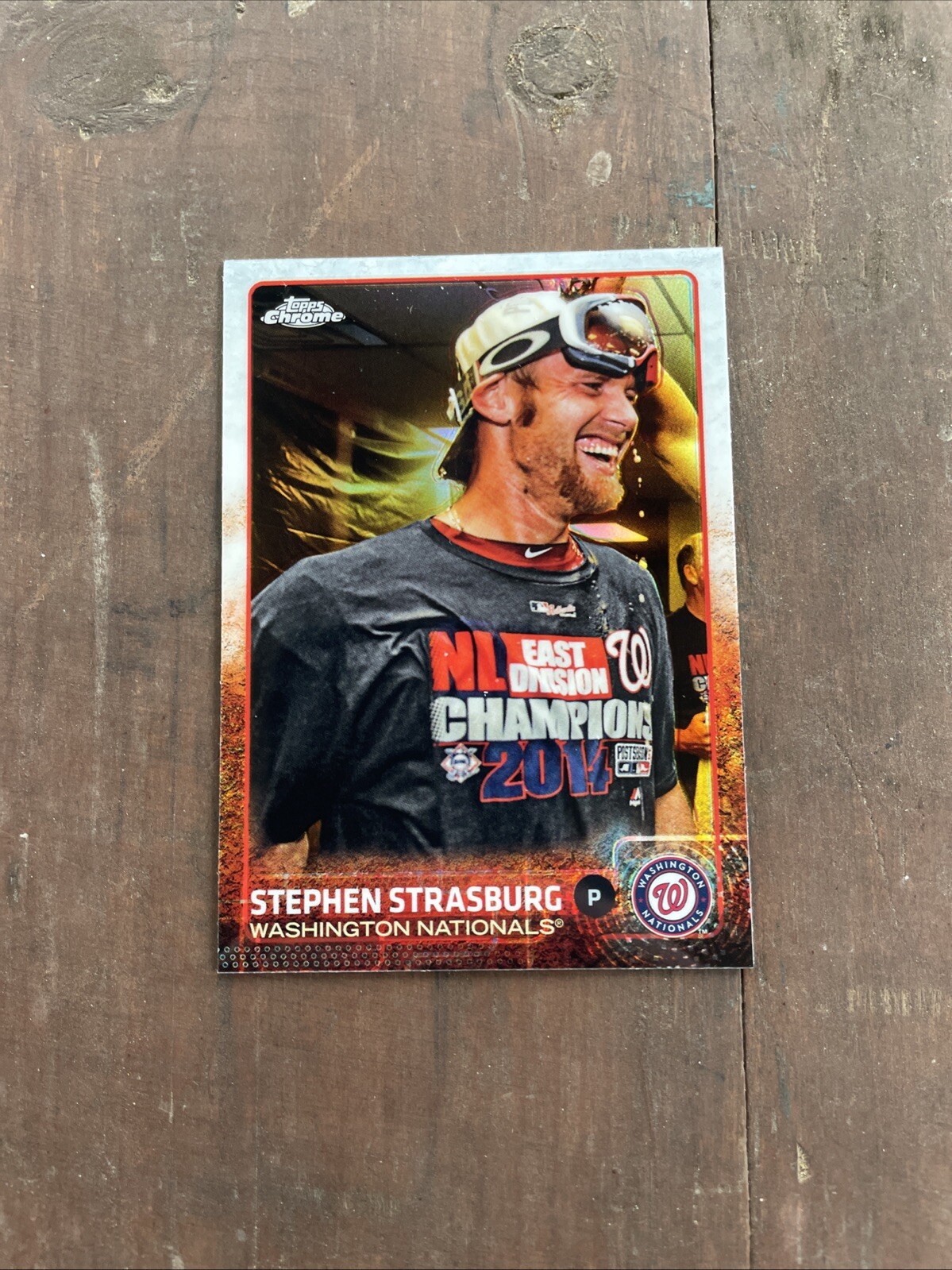 Stephen Strasburg 2015 Topps Chrome #23 Variation SSP Refractor Goggles 