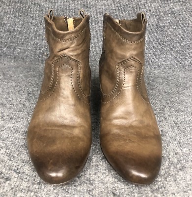 7 Frye Womens Monica 74995 Brown Leather Ankle Zip Boots Bootie Sz