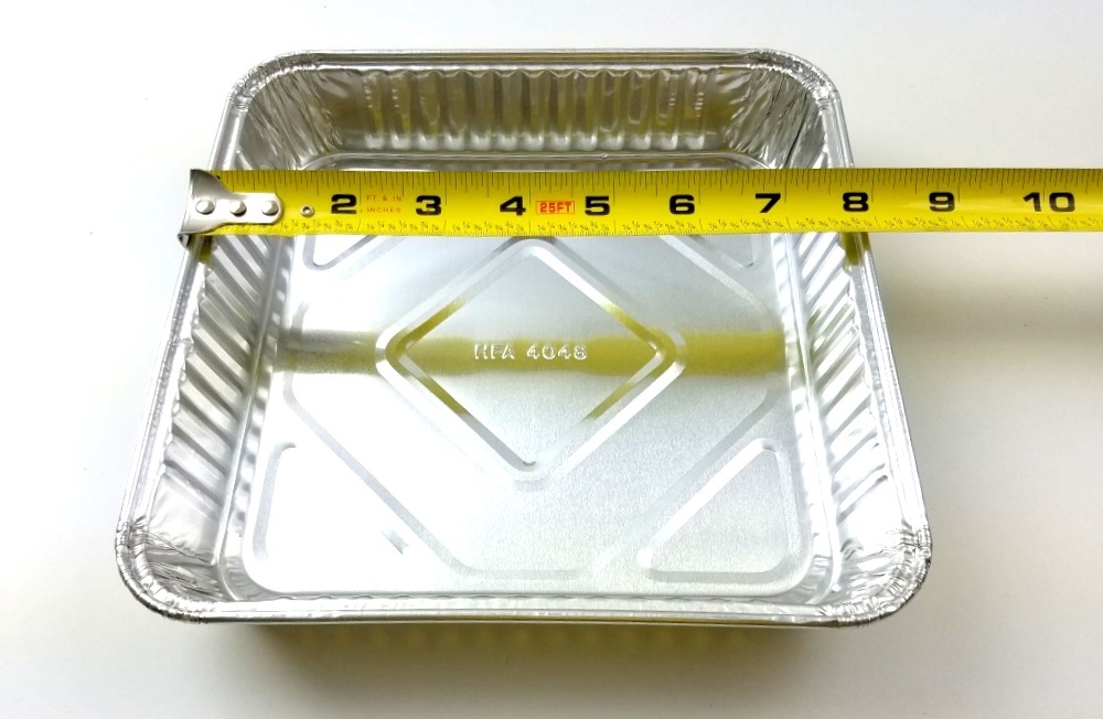 8" x 8" Square Aluminum Foil Cake Pan 1-5/16" Deep 25 PK -Disposable Baking Tins