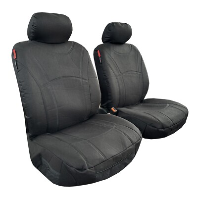 For Hyundai Car Front Seat covers Waterproof Black Heavy Duty Cotton Canvas  2PCS