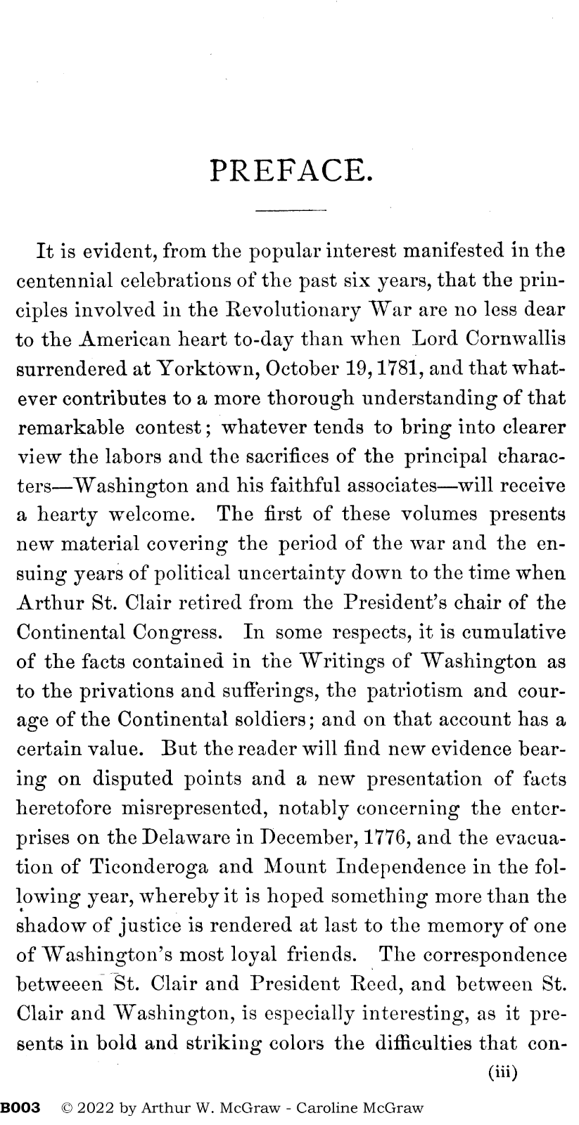 The Arthur St. Clair Papers 1882 V. 1 William Henry Smith pdf eBay
