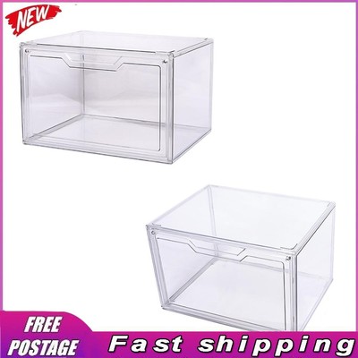 Shoe Storage Organizer with Lid Sneaker Display Case Stackable for Home Storage