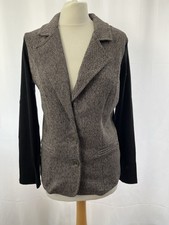 Jacket N & Willow Size M Brown Black Tweed Front Jersey Back Long Sleeve Cotton