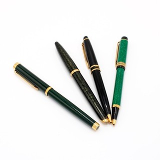 Waterman Preface Carene Expert Ballpoint Pen Green Marble Lot of 4 #X1461 2