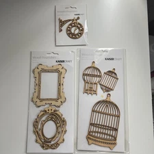 Kaisercraft Laser Cut Wood Flourishes NEW Frames Bird Cages Clock