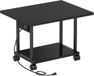 Tableau de l'imprimante d'Asgolion 2-Tier Under Desk Stand avec la station de recharge noir NEW