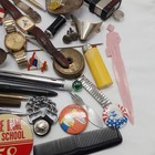 Vintage Estate Junk Drawer Lot Elvis pins Cross pen Mickey Watch 1913 RI Medal — photo 8