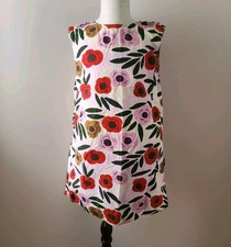 Uniqlo Marimekko Girls Floral Sleeveless Dress 100% Cotton Pockets Size 5-6 
