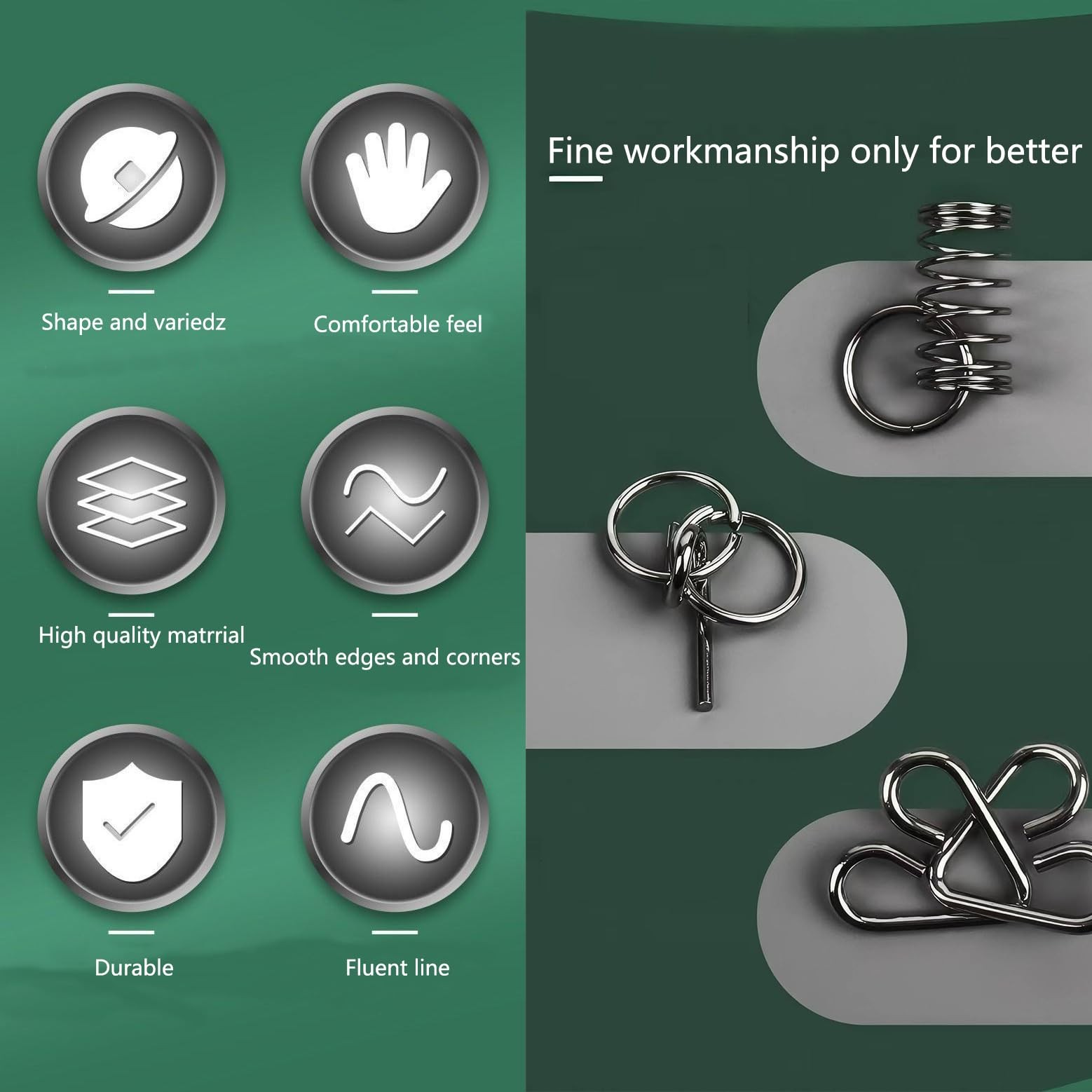 Metal Brain Teaser Puzzles, Set of 32 with Pouch, Steel IQ Games Physics Mind...