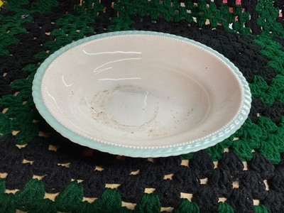 Monticello by Steubenville for Herman Kupper NY Serving Bowl white with blue