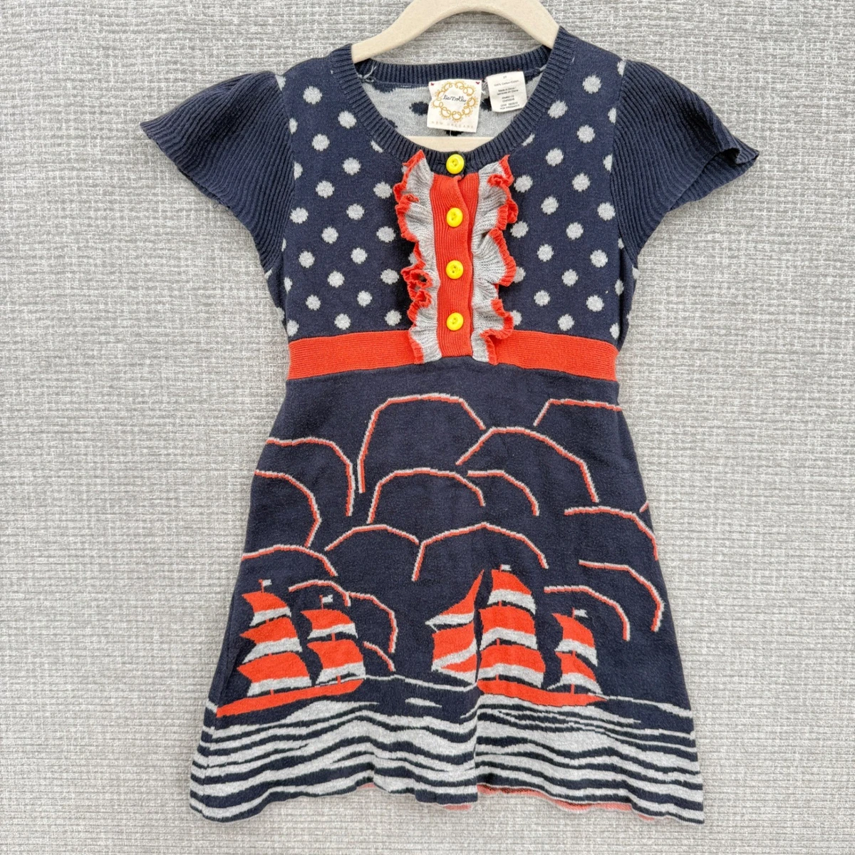 Ensemble Haut Sans Manches Et Pantalon Fille Molly Pop - 4T - Rouge Et Blanc