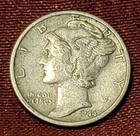 1944-S Mercury Dime 90% Silver, Free Shipping