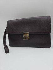Louis Vuitton Selenga Taiga Burgandy Daily Business Pochette Wristlet Clutch