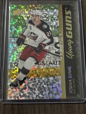 Joshua Dunne 2021-22 UD Young Guns Gold Speckled Rainbow Foil #218 Blue Jackets