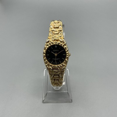 Vintage Geneve Womens Watch 23mm Black Gold Tone Nugget  display picture 1