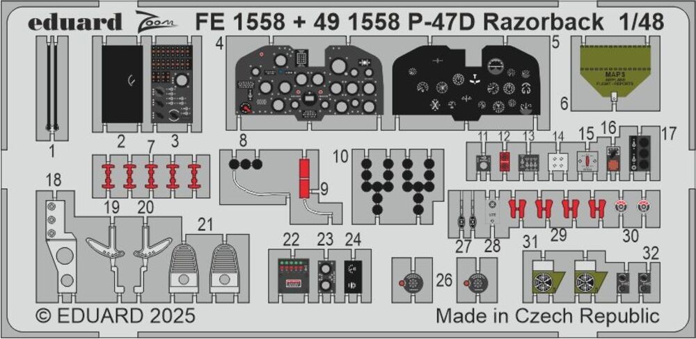 Eduard Accessories FE1558 - 1:48 P-47D RAZORBACK For Miniart - New