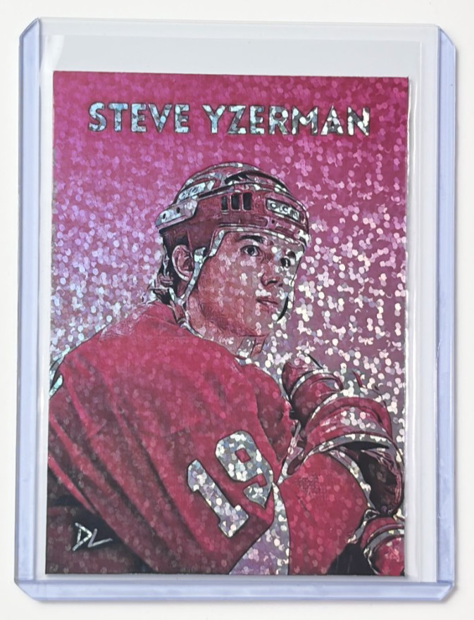 Steve Yzerman Limited Edition Artist Signed Detroit Red Wings Refractor Card 1/1