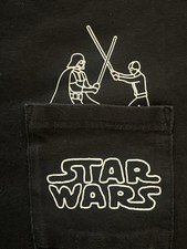 Star Wars Darth Vader Luke Skywalker Shirt Size Xlarge Black Pocket Vintage Nice