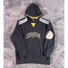 Vintage Youth Nike Hoops Hoodie Black Yellow Athletic Pullover Size M