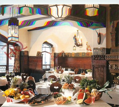 Ansichtskarte - Luzern, Wilden Mann Luzerne, Hotel / Restaurants (schlechter Scan)