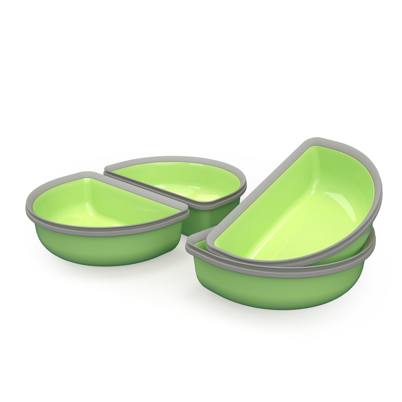 Demi-bol pour distributeur SureFeed gris et vert anti-gaspillage
