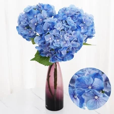 3pcs Artificial Christmas Stems Flowers 21” Hydrangea Large Real Touch Lifelike